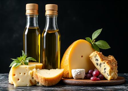 イタリア産オリーブオイルとチーズのセレクション